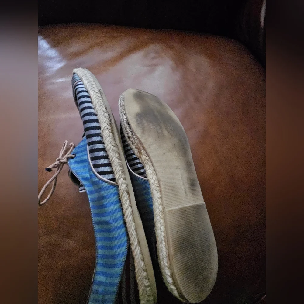 Tabitha Simmons Dolly Striped Silk Espadrilles Used 39